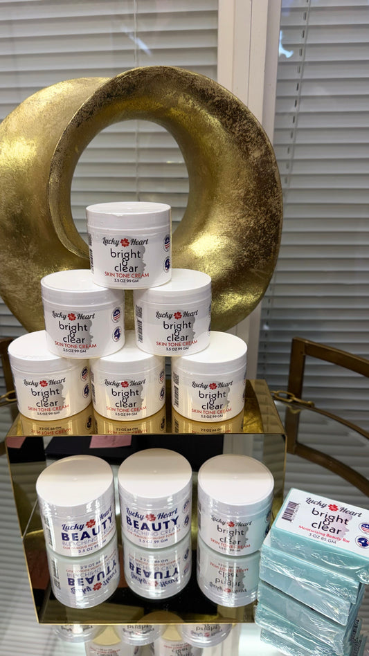 Bright & Clear Skin Tone Cream/ Lucky Heart Beauty Bleaching Cream/ Bright & Clear Moisturizing beauty bar