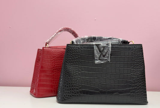 Red & Black Crocodile purse